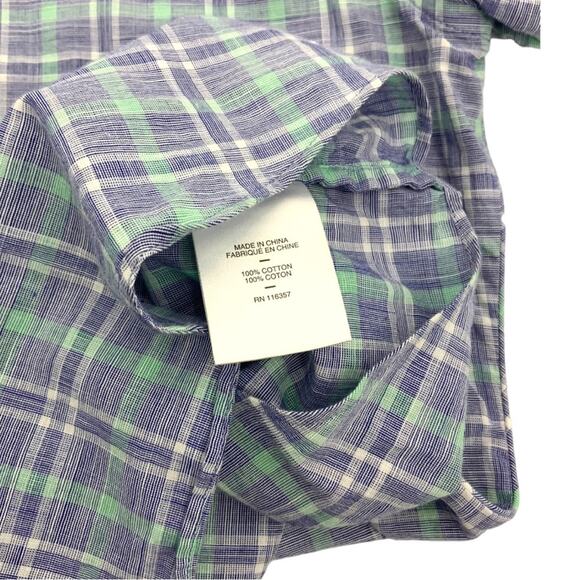 Zachary Prell Plaid 100% Cotton Button Down Short Sleeve Sport Shirt Size Medium - Picture 3 of 4